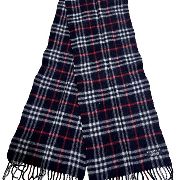 Burberry Accessories - Burberry Classic Check Scarf Black 100% Lambswool Unisex Scarf Made In E